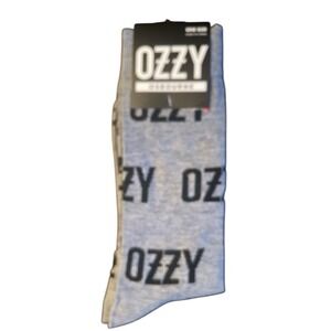 Ozzy Osbourne Mens Novelty Crew Socks Black/Gray One Size (7-12) NWT